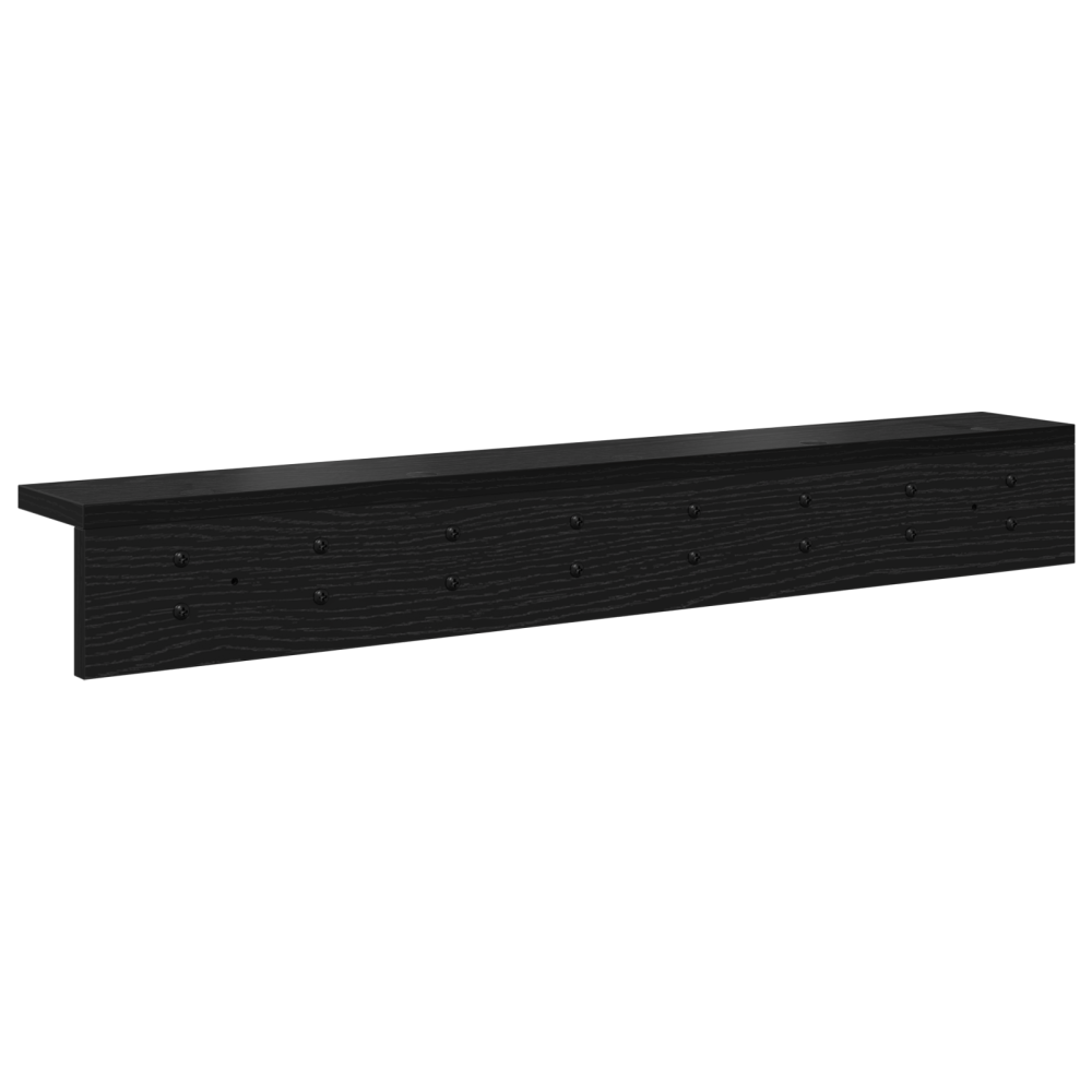 Produktbild för Väggmonterad Klädhängare Svart Ek 80 x 10,5 x 10,5 cm