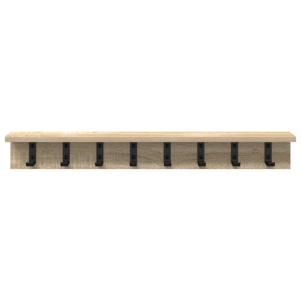 Produktbild för Väggmonterad Klädhängare Sonoma-ek 80 x 10,5 x 10,5 cm