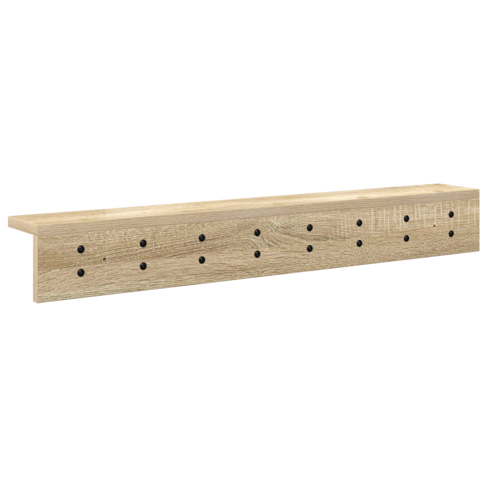 Produktbild för Väggmonterad Klädhängare Sonoma-ek 80 x 10,5 x 10,5 cm