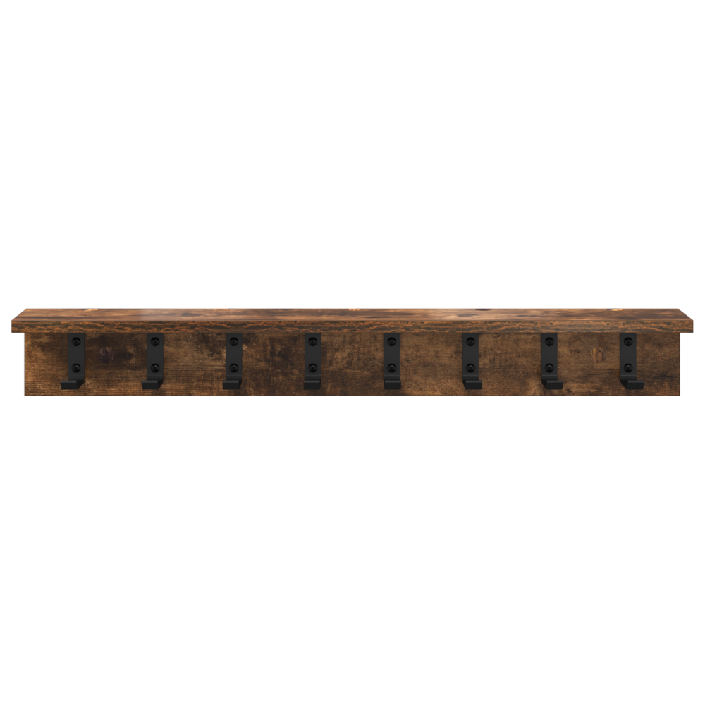Produktbild för Väggmonterad Klädhängare Rökt ek 80 x 10,5 x 10,5 cm