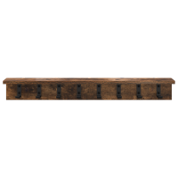 Produktbild för Väggmonterad Klädhängare Rökt ek 80 x 10,5 x 10,5 cm