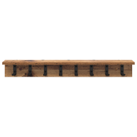 Produktbild för Väggmonterad Klädhängare Gammalt trä 80 x 10,5 x 10,5 cm