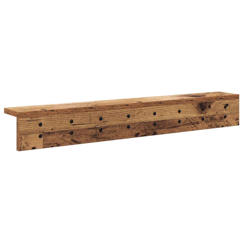 Produktbild för Väggmonterad Klädhängare Gammalt trä 80 x 10,5 x 10,5 cm