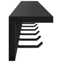 Produktbild för Väggmonterad Klädhängare Svart Ek 100 x 10,5 x 10,5 cm