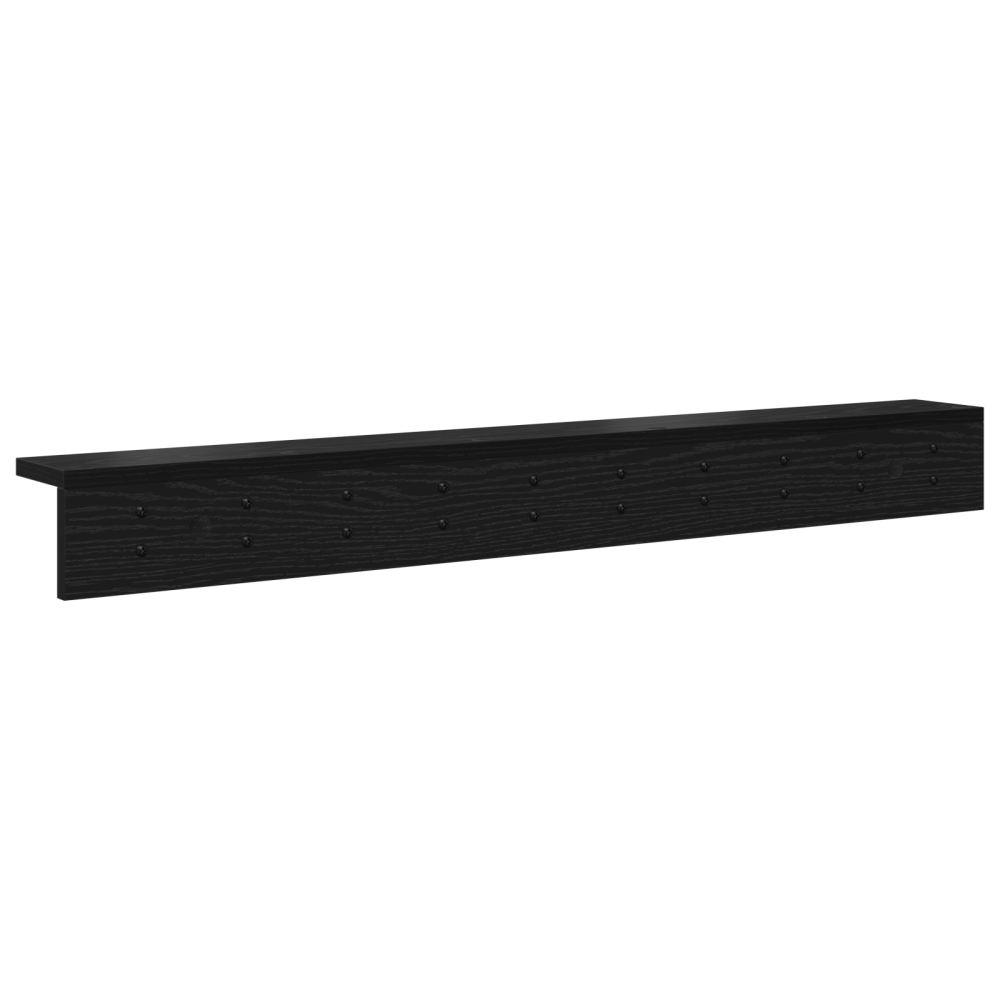 Produktbild för Väggmonterad Klädhängare Svart Ek 100 x 10,5 x 10,5 cm