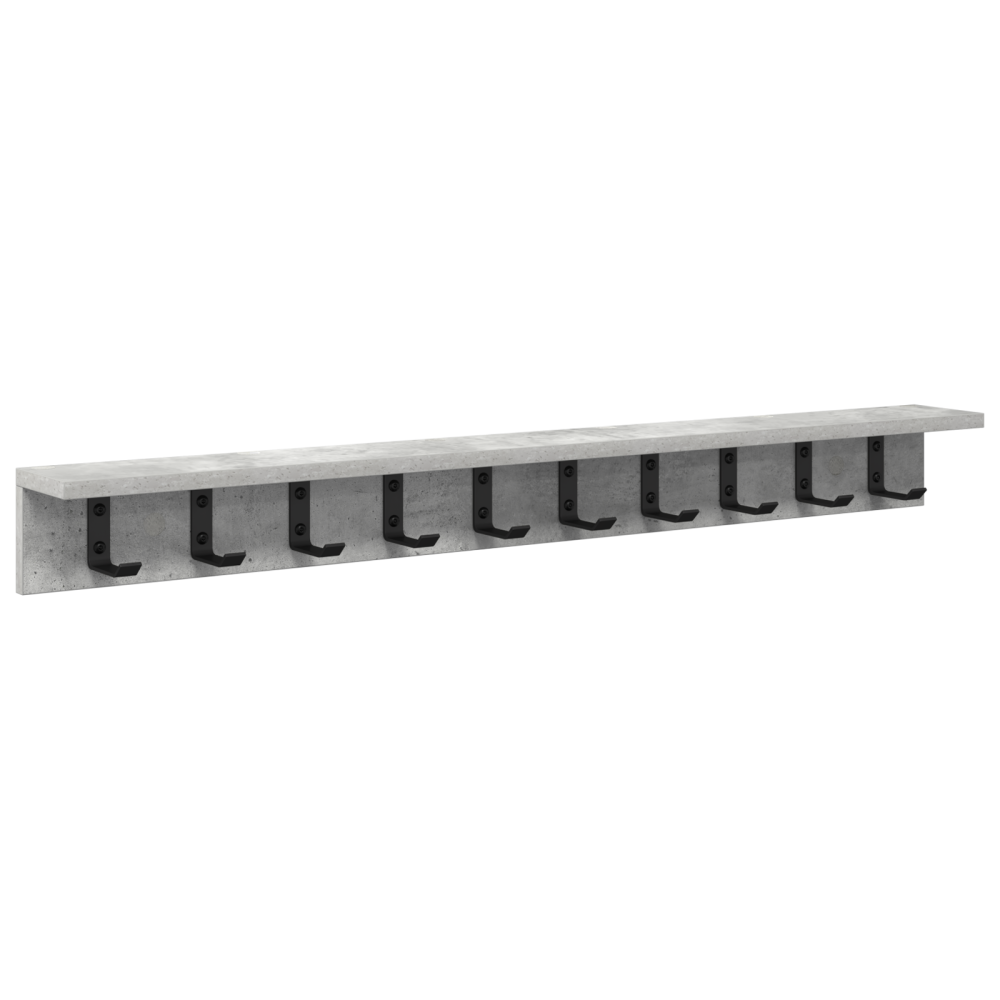 Produktbild för Väggmonterad Klädhängare Betonggrå 100 x 10,5 x 10,5 cm