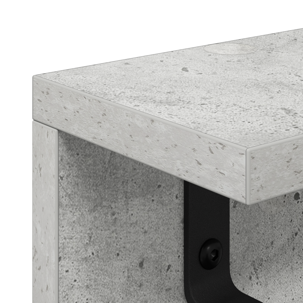 Produktbild för Väggmonterad Klädhängare Betonggrå 100 x 10,5 x 10,5 cm