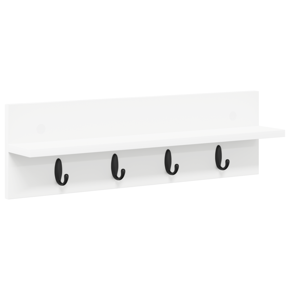 Produktbild för Väggmonterad Klädhängare Vit 60 x 10,5 x 18 cm Konstruerat trä