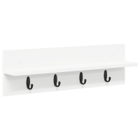 Produktbild för Väggmonterad Klädhängare Vit 60 x 10,5 x 18 cm Konstruerat trä