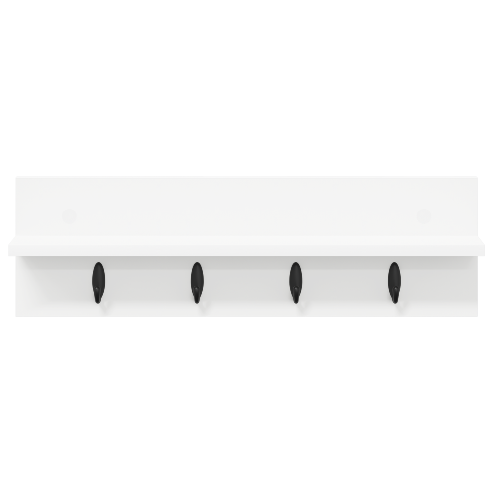 Produktbild för Väggmonterad Klädhängare Vit 60 x 10,5 x 18 cm Konstruerat trä