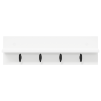 Produktbild för Väggmonterad Klädhängare Vit 60 x 10,5 x 18 cm Konstruerat trä