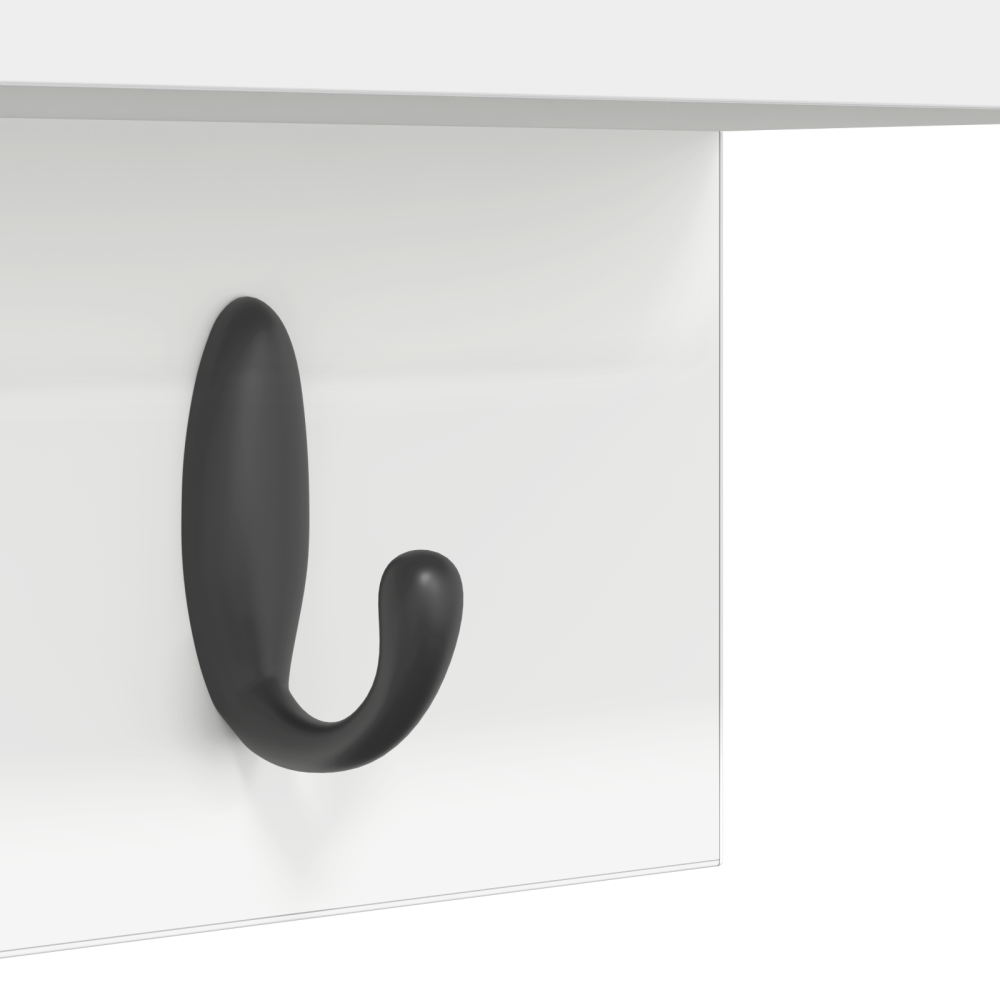 Produktbild för Väggmonterad Klädhängare Vit 60 x 10,5 x 18 cm Konstruerat trä