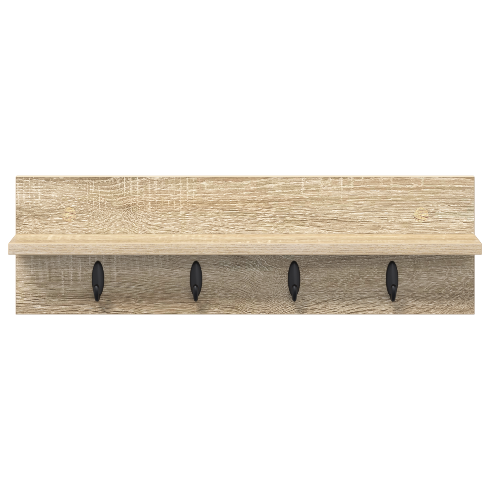 Produktbild för Väggmonterad Klädhängare Sonoma-ek 60 x 10,5 x 18 cm