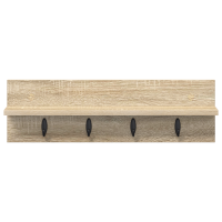Produktbild för Väggmonterad Klädhängare Sonoma-ek 60 x 10,5 x 18 cm
