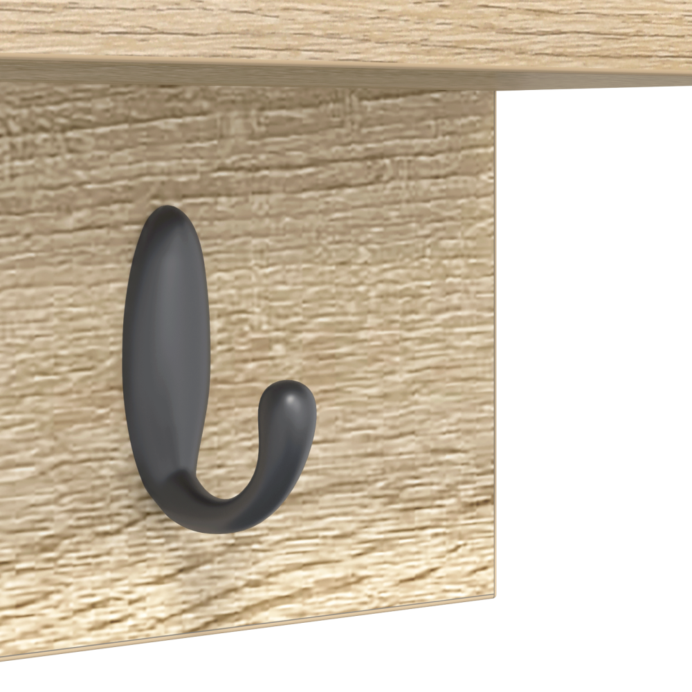 Produktbild för Väggmonterad Klädhängare Sonoma-ek 60 x 10,5 x 18 cm