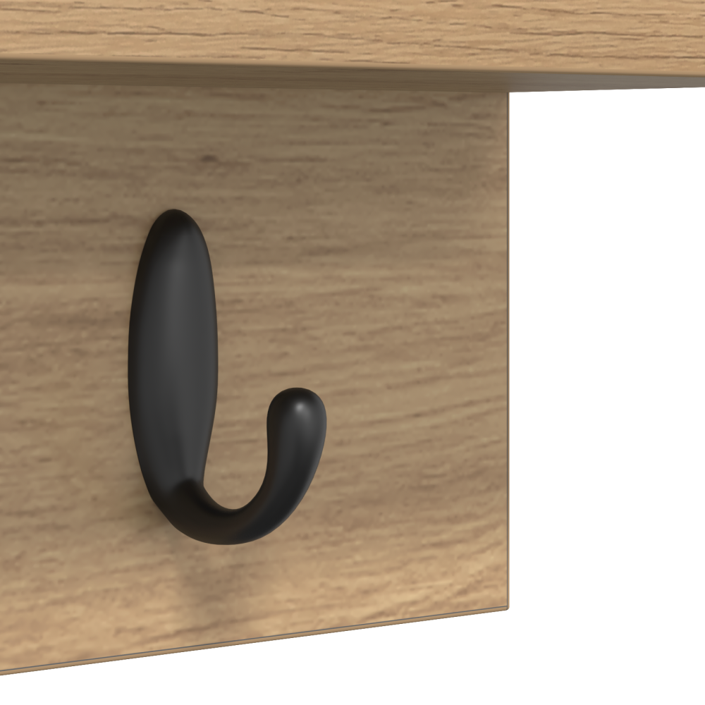 Produktbild för Väggmonterad Klädhängare Artisan Ek 60 x 10,5 x 18 cm