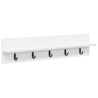 Produktbild för Väggmonterad Klädhängare Vit 80 x 10,5 x 18 cm Konstruerat trä