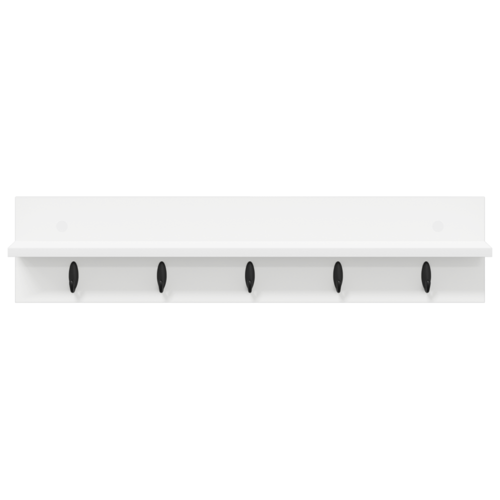 Produktbild för Väggmonterad Klädhängare Vit 80 x 10,5 x 18 cm Konstruerat trä