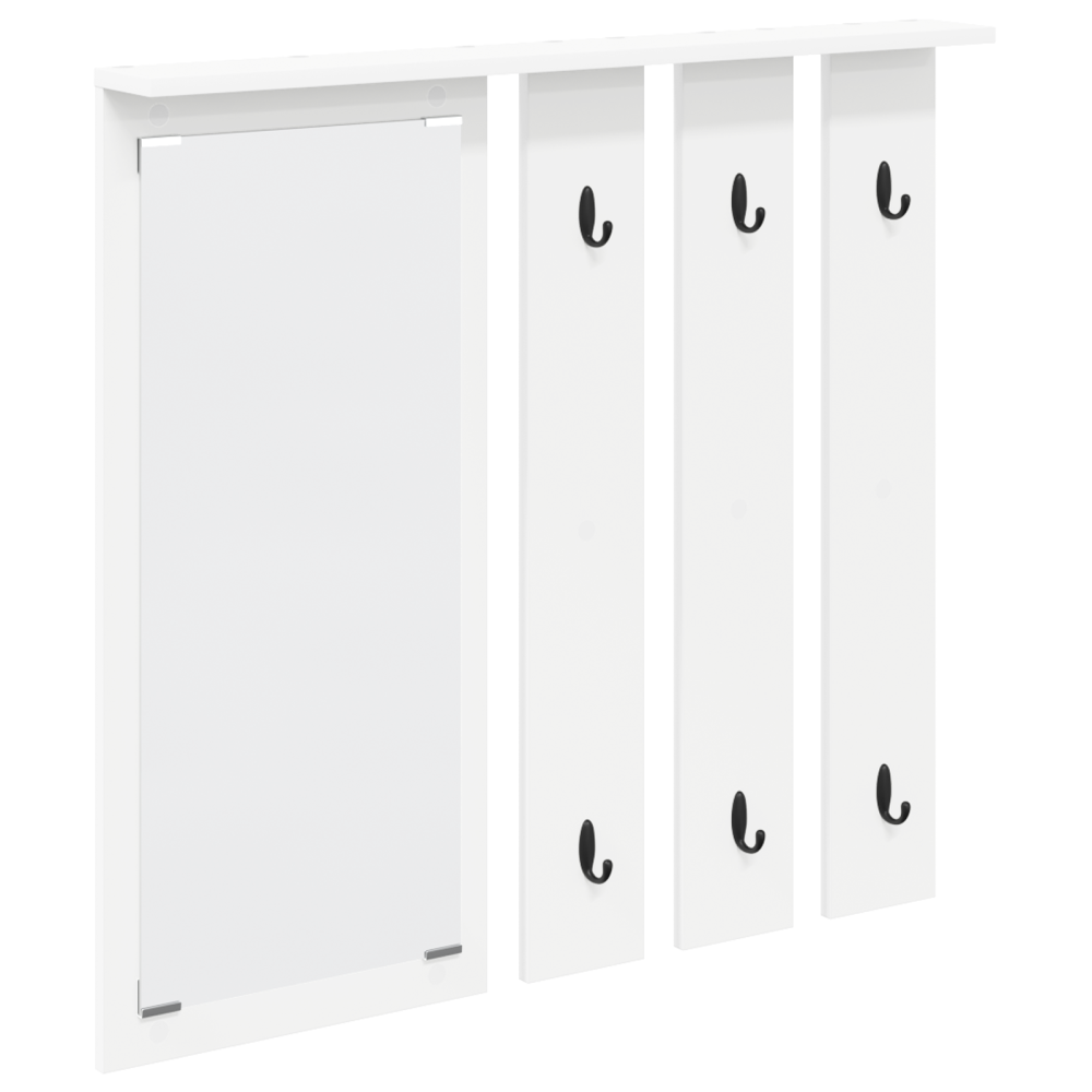 Produktbild för Väggmonterad Klädhängare Vit 84 x 10 x 80 cm Konstruerat trä