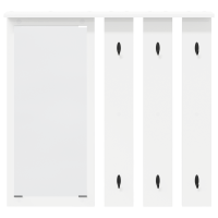Produktbild för Väggmonterad Klädhängare Vit 84 x 10 x 80 cm Konstruerat trä