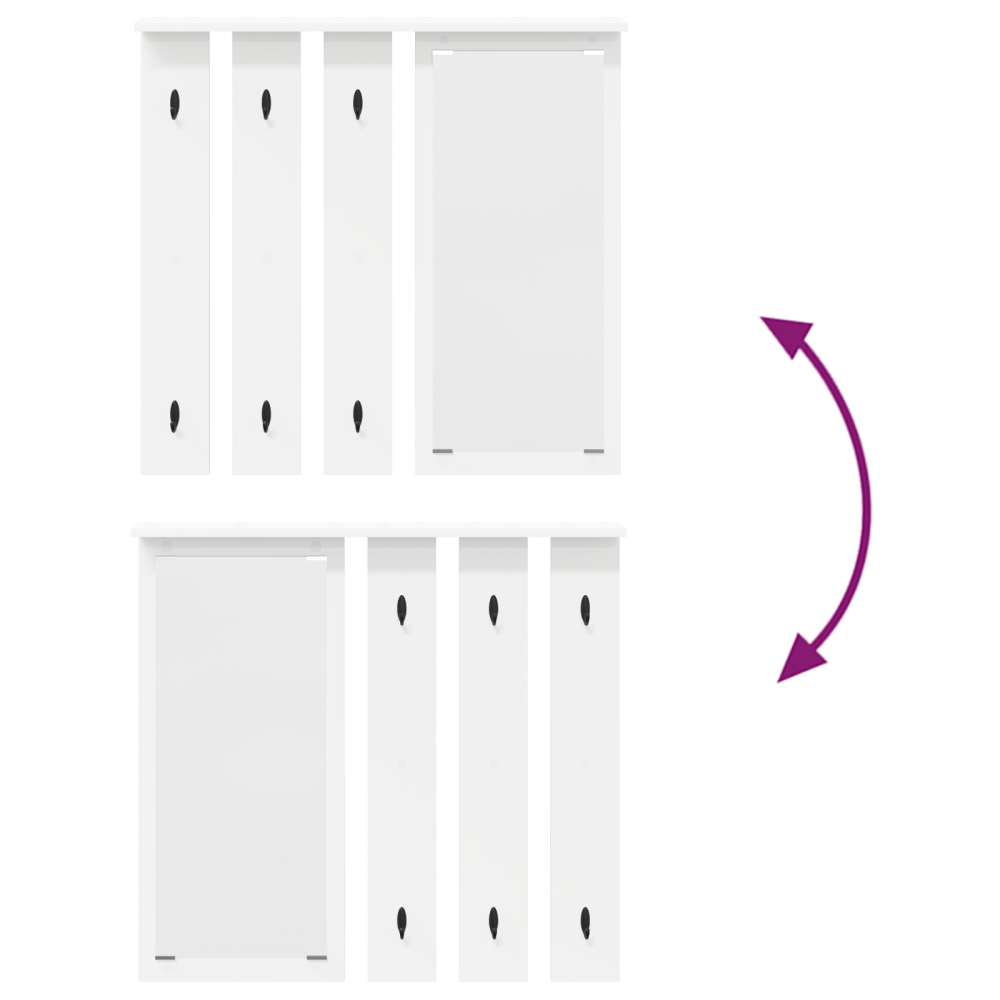 Produktbild för Väggmonterad Klädhängare Vit 84 x 10 x 80 cm Konstruerat trä