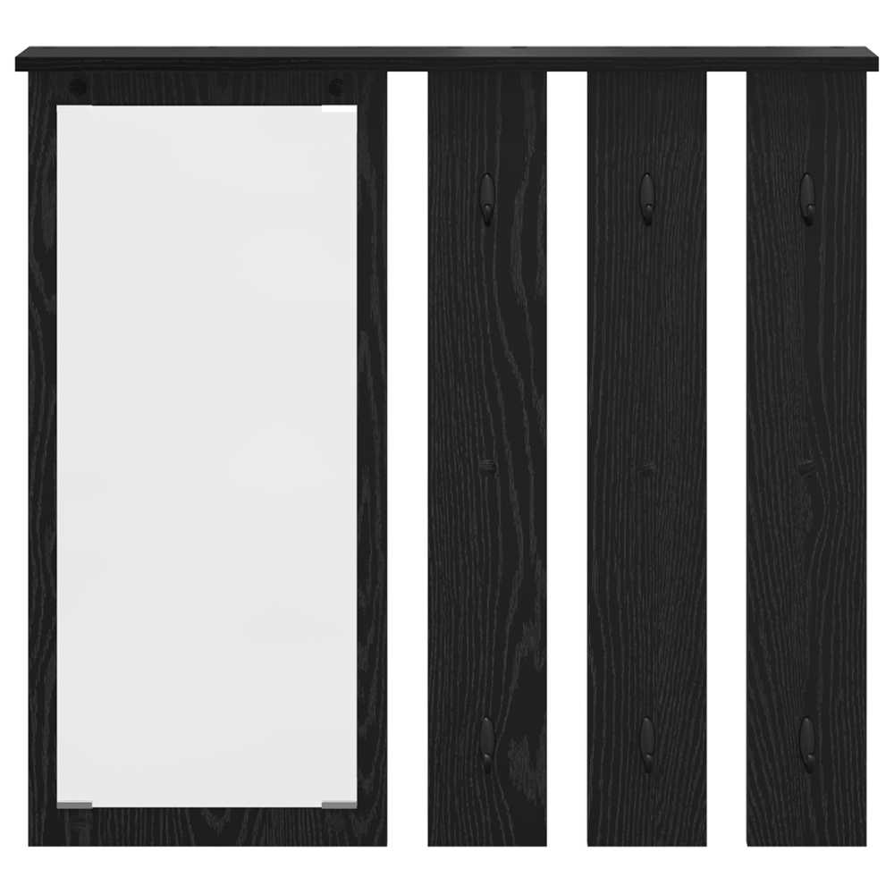 Produktbild för Väggmonterad Klädhängare med hylla Svart ek 84 x 10 x 80 cm