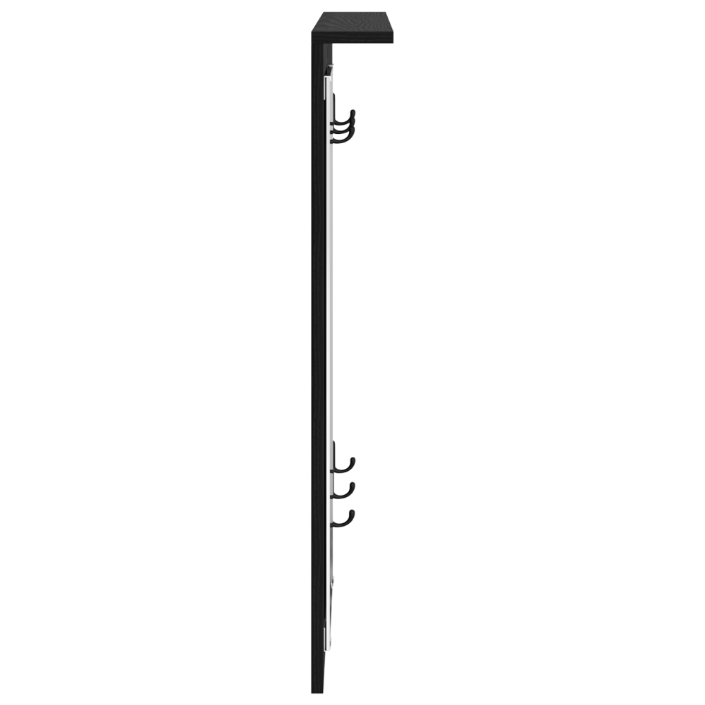 Produktbild för Väggmonterad Klädhängare med hylla Svart ek 84 x 10 x 80 cm