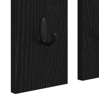Produktbild för Väggmonterad Klädhängare med hylla Svart ek 84 x 10 x 80 cm