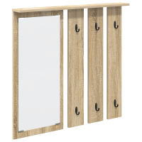 Produktbild för Väggmonterad Klädhängare med hylla Sonoma ek 84 x 10 x 80 cm
