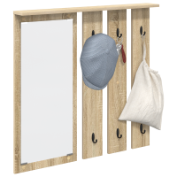 Produktbild för Väggmonterad Klädhängare med hylla Sonoma ek 84 x 10 x 80 cm