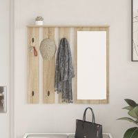 Produktbild för Väggmonterad Klädhängare med hylla Sonoma ek 84 x 10 x 80 cm