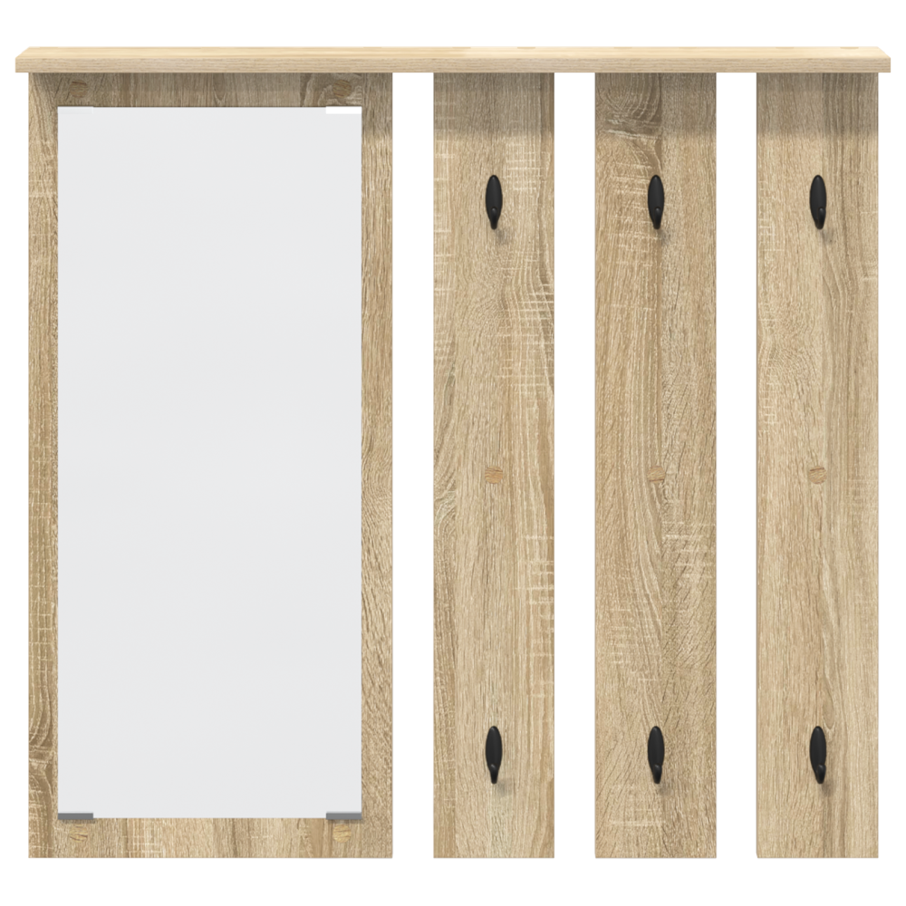 Produktbild för Väggmonterad Klädhängare med hylla Sonoma ek 84 x 10 x 80 cm