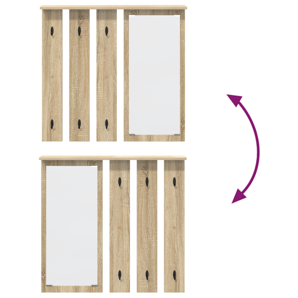 Produktbild för Väggmonterad Klädhängare med hylla Sonoma ek 84 x 10 x 80 cm