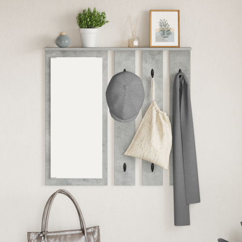 vidaXL Väggmonterad Klädhängare med hylla Betonggrå 84 x 10 x 80 cm