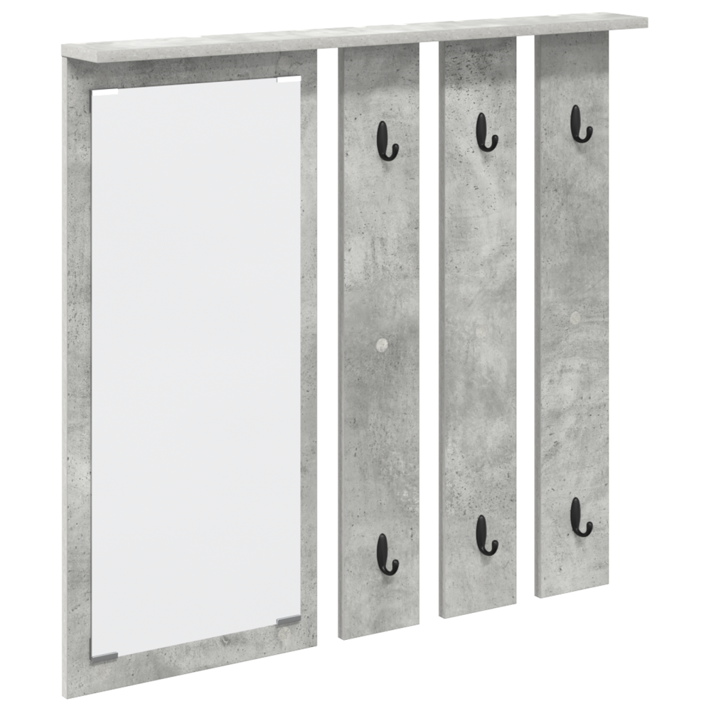 Produktbild för Väggmonterad Klädhängare med hylla Betonggrå 84 x 10 x 80 cm