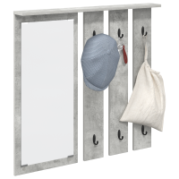Produktbild för Väggmonterad Klädhängare med hylla Betonggrå 84 x 10 x 80 cm