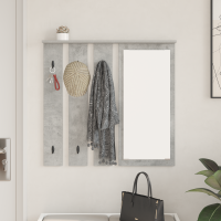 Produktbild för Väggmonterad Klädhängare med hylla Betonggrå 84 x 10 x 80 cm