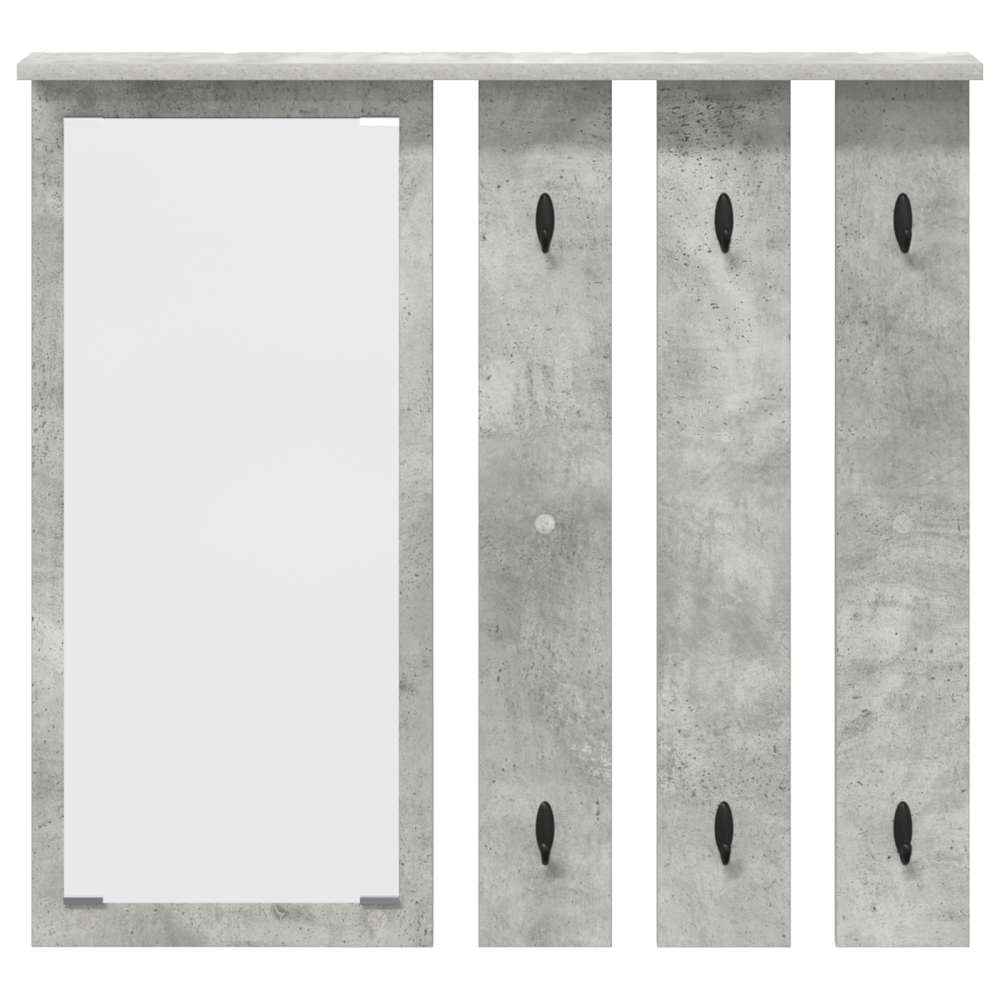 Produktbild för Väggmonterad Klädhängare med hylla Betonggrå 84 x 10 x 80 cm