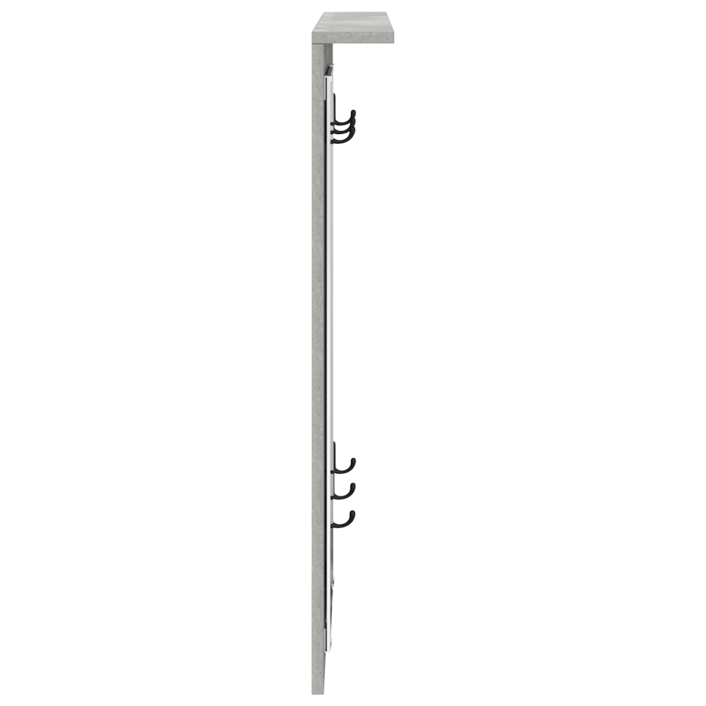 Produktbild för Väggmonterad Klädhängare med hylla Betonggrå 84 x 10 x 80 cm