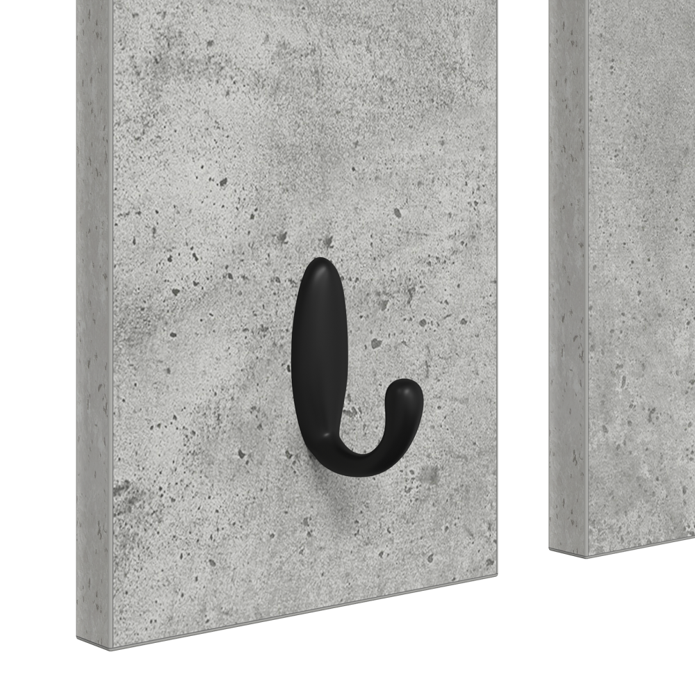 Produktbild för Väggmonterad Klädhängare med hylla Betonggrå 84 x 10 x 80 cm