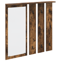 Produktbild för Väggmonterad Klädhängare med hylla Rökfärgad ek 84 x 10 x 80 cm