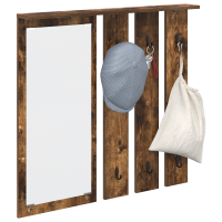 Produktbild för Väggmonterad Klädhängare med hylla Rökfärgad ek 84 x 10 x 80 cm