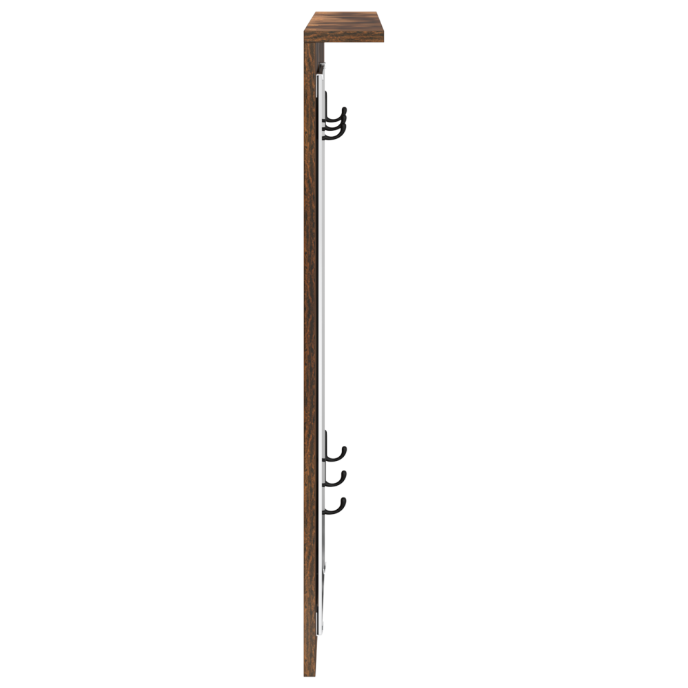 Produktbild för Väggmonterad Klädhängare med hylla Rökfärgad ek 84 x 10 x 80 cm