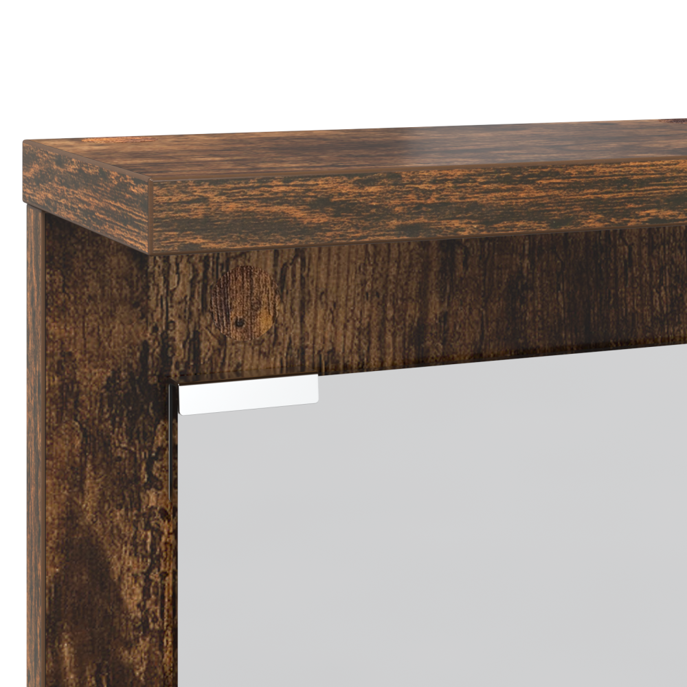Produktbild för Väggmonterad Klädhängare med hylla Rökfärgad ek 84 x 10 x 80 cm