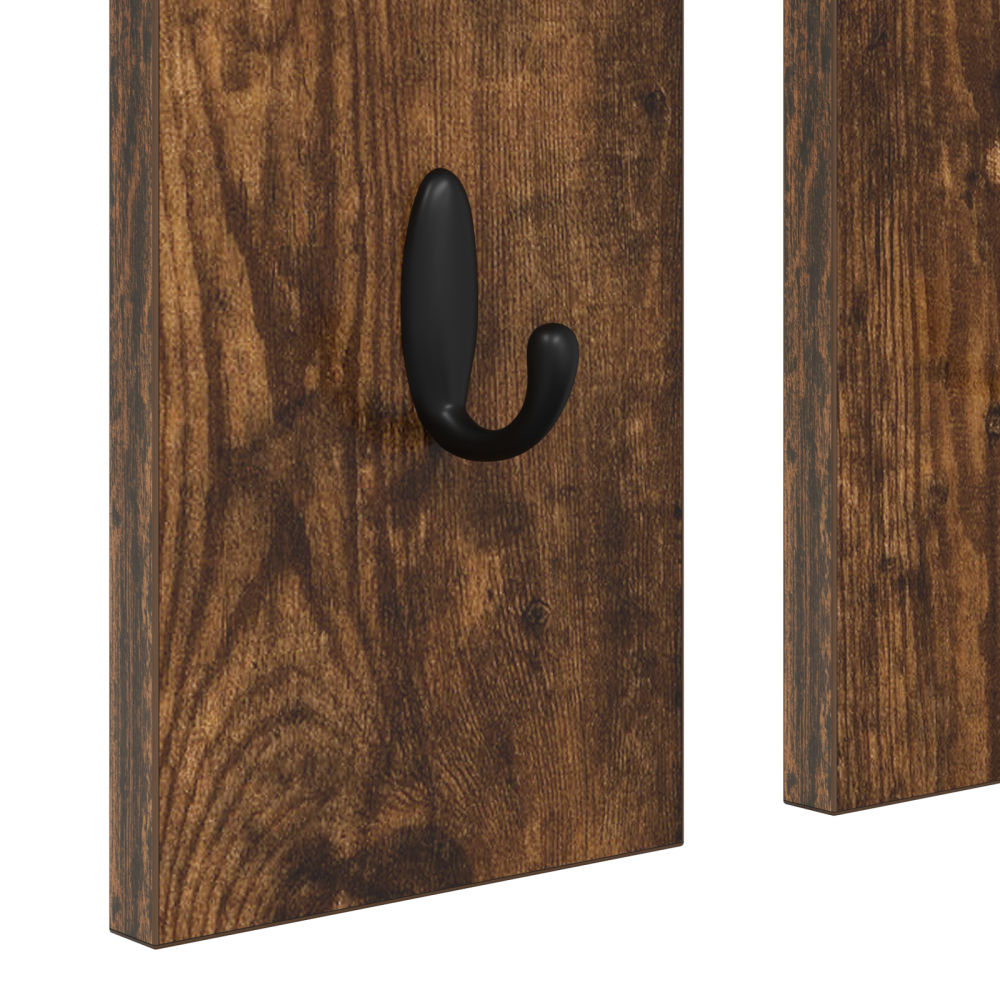 Produktbild för Väggmonterad Klädhängare med hylla Rökfärgad ek 84 x 10 x 80 cm