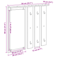 Produktbild för Väggmonterad Klädhängare med hylla artisan ek 84 x 10 x 80 cm