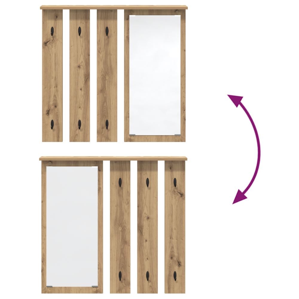 Produktbild för Väggmonterad Klädhängare med hylla artisan ek 84 x 10 x 80 cm