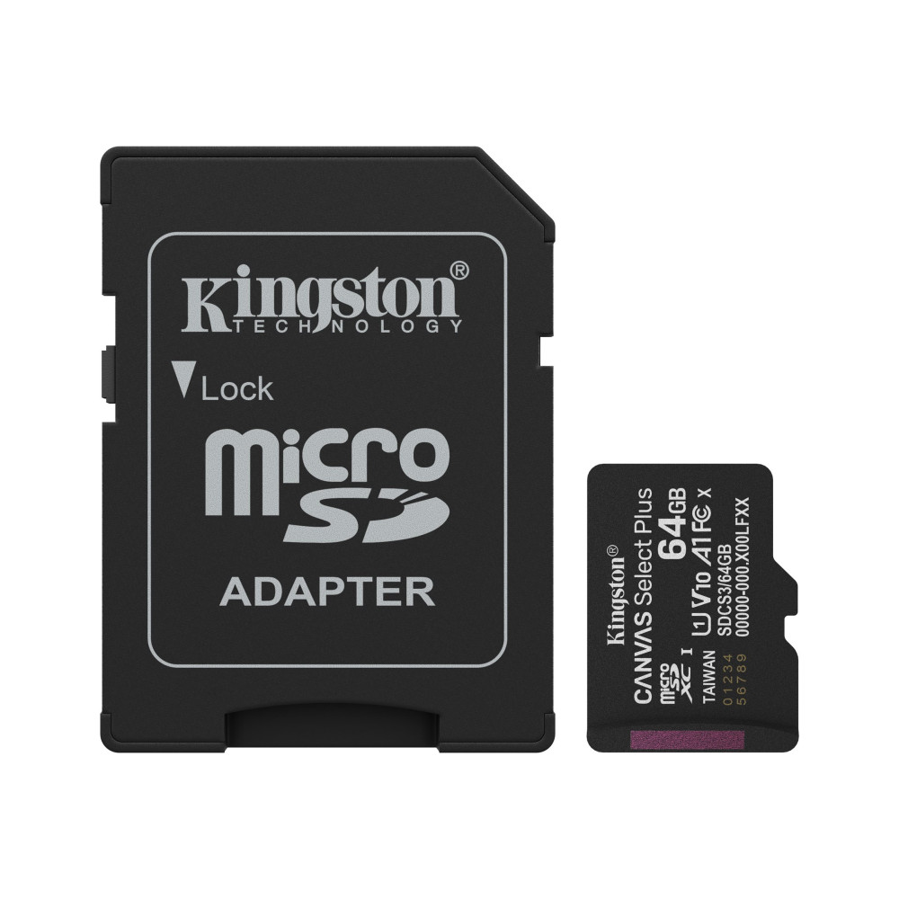 Produktbild för Kingston Canvas Select Plus - flash-minneskort - 64 GB - mikroSDXC UHS-I
