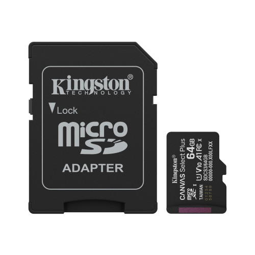Kingston Kingston Canvas Select Plus - flash-minneskort - 64 GB - mikroSDXC UHS-I