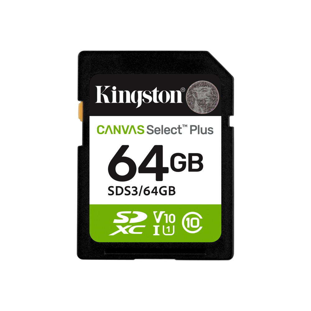 Produktbild för Kingston Canvas Select Plus - flash-minneskort - 64 GB - SDXC UHS-I